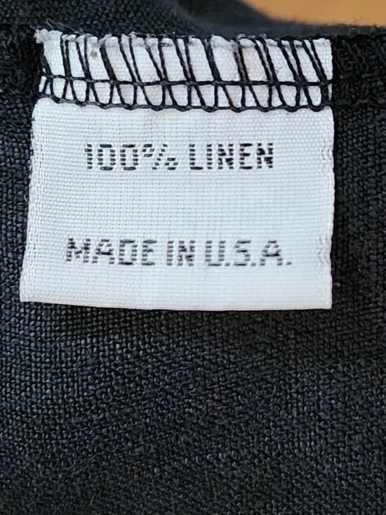 Bryn Walker Faded Black 100% Linen V-Neck Shift Dress - Picture 6 of 6